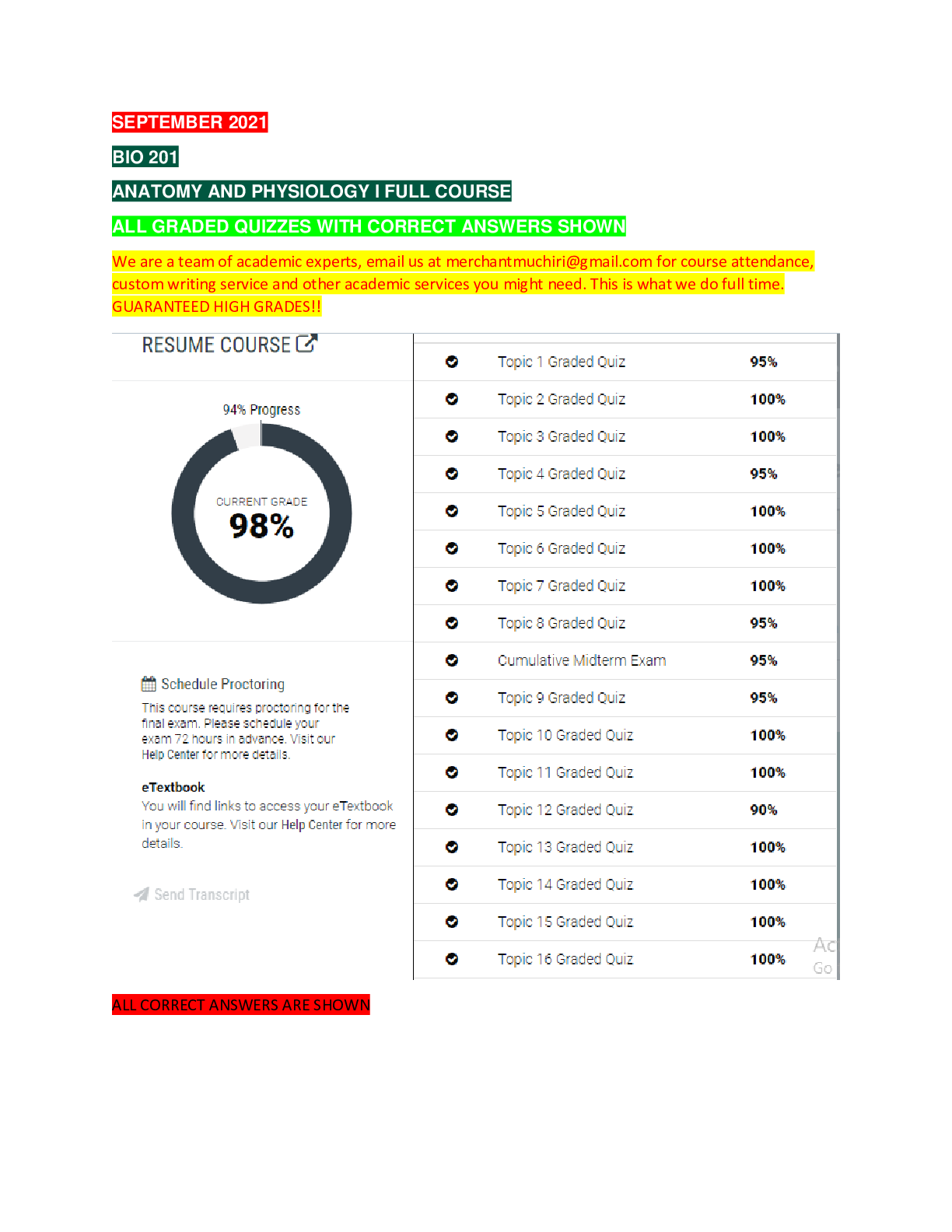 Preview of STRAIGHTERLINE BIO 201 ANATOMY AND PHYSIOLOGY I- COMPLETE FULL COURSE SEPTEMBER 2021 ( ALL